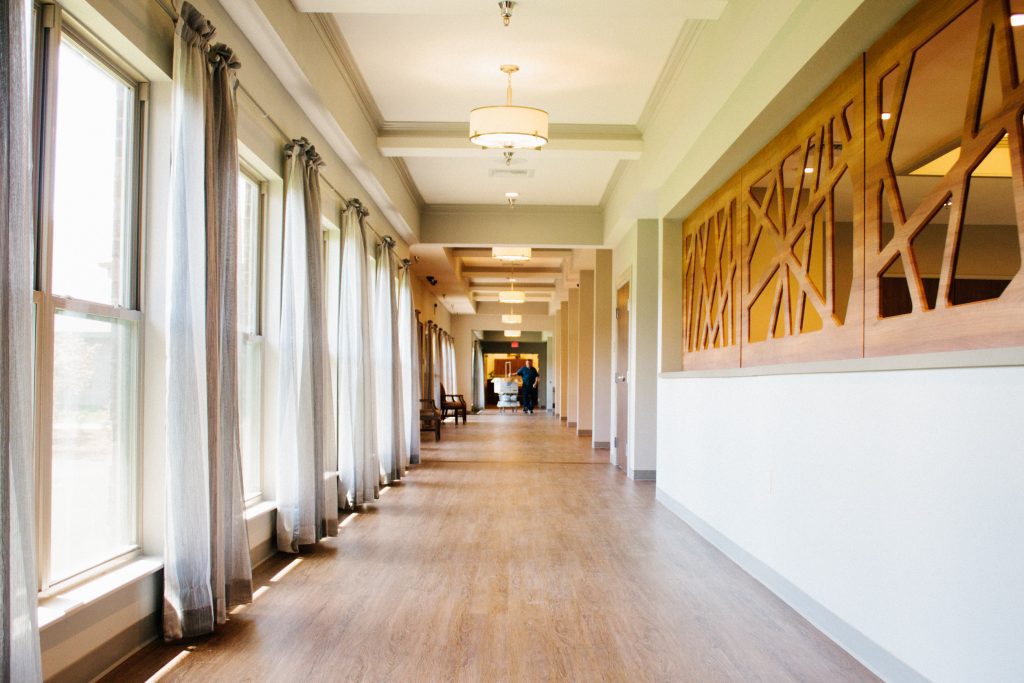 Hallway at a skilled nursing facility