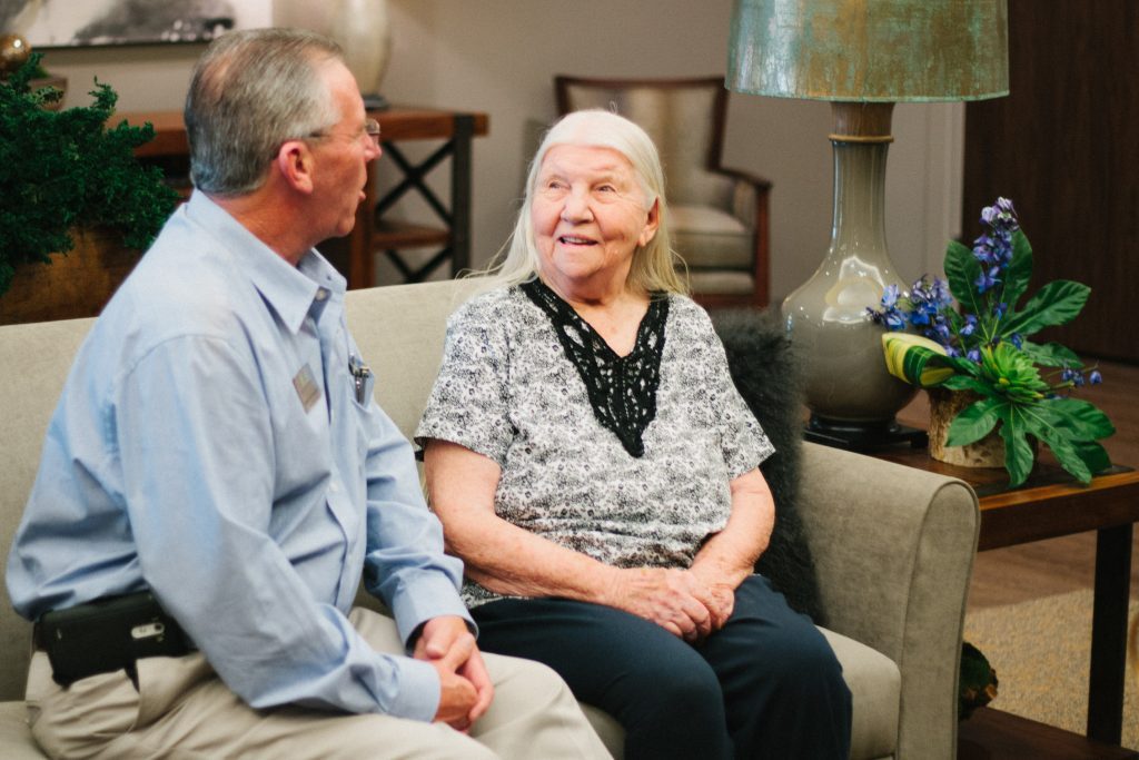 A woman using the respite care service at Ridgecrest