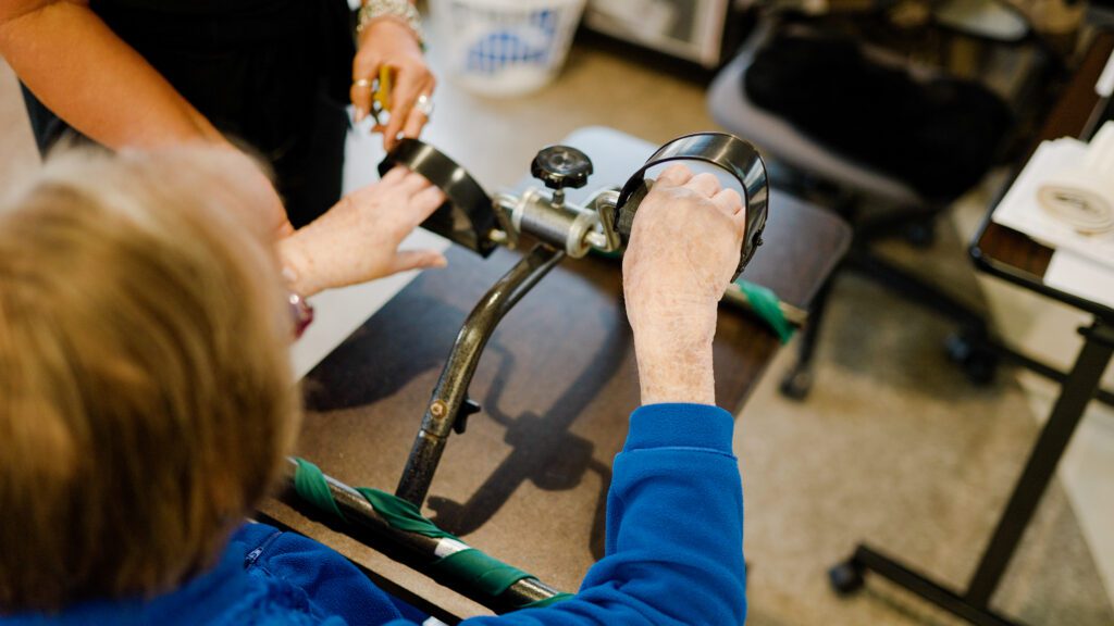 woman receiving short-term rehab care